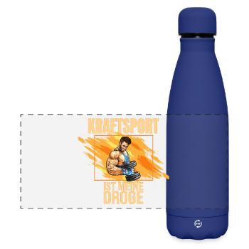 Kraftsport ist meine Droge - Matte Panorama Isolierflasche 500 ml - Dunkelblau  - Vorne