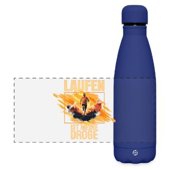 Laufen ist meine Droge - Matte Panorama Isolierflasche 500 ml - Dunkelblau  - Vorne