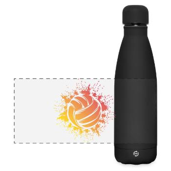 Ballon de volley-ball Explosion Icône du logo du joueur de volley-ball - Gourde isotherme panoramique mate 500 ml - noir - Devant