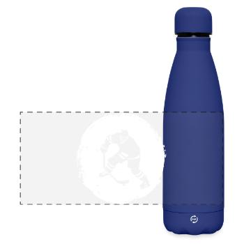 Eishockeyspieler Zeichnung - Matte Panorama Isolierflasche 500 ml - Dunkelblau  - Vorne