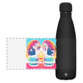 Kickboxing Cartoon Look - Matte Panoramic Thermal Bottle 500 ml - black - Front