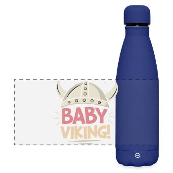 Wikinger Baby Pastell Kopfschmuck - Matte Panorama Isolierflasche 500 ml - Dunkelblau  - Vorne