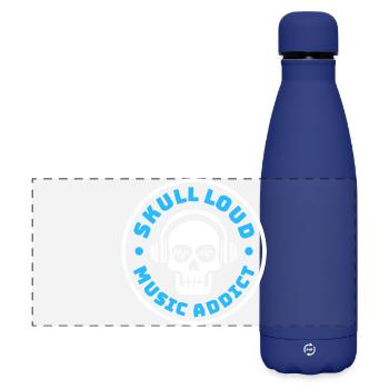 Crâne Skull Loud – Musiksüchtiger - Matte Panorama Isolierflasche 500 ml - Dunkelblau  - Vorne