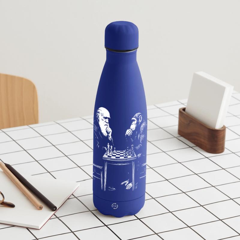 Darwin joue aux échecs avec un singe - Jeu d’évolution Gourde isotherme panoramique mate 500 ml