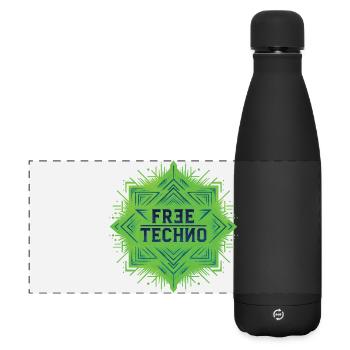 FREE TECHNO #1 – lass uns reden. - Matte Panorama Isolierflasche 500 ml - Schwarz - Vorne