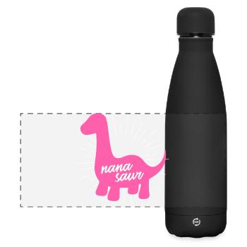 Famille de grand-mères dinosaures roses Nanasaur - Gourde isotherme panoramique mate 500 ml - noir - Devant