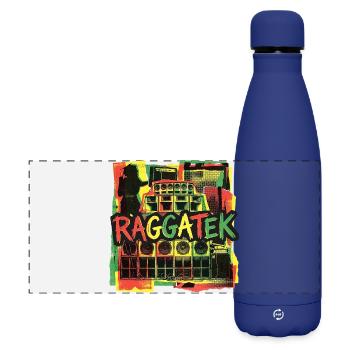 Système de son Raggatek Session - Gourde isotherme panoramique mate 500 ml - bleu foncé  - Devant