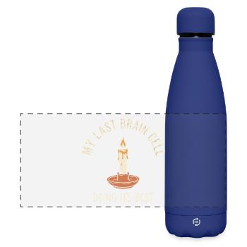 Dernière cellule cérébrale - Gourde isotherme panoramique mate 500 ml - bleu foncé  - Devant
