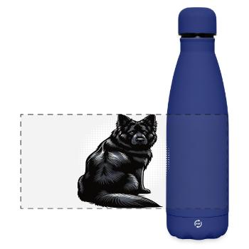 Schwarzer Schäferhund Schäferhundbesitzer  - Matte Panorama Isolierflasche 500 ml - Dunkelblau  - Vorne