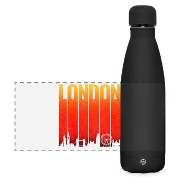 LONDON Skyline Gradient Bars - Matte Panoramic Thermal Bottle 500 ml - black - Front