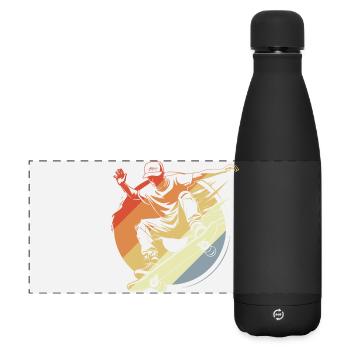 Skateboarder Junge Vintage Look - Matte Panorama Isolierflasche 500 ml - Schwarz - Vorne