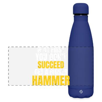 Get A Bigger Hammer Funny Workwear Design - Matte Panoramic Thermal Bottle 500 ml - dark blue  - Front