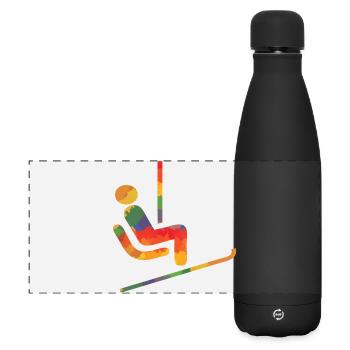 Colored ski runner long sleeve shirts - Matte Panoramic Thermal Bottle 500 ml - black - Front