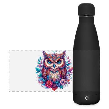 Hibou - Gourde isotherme panoramique mate 500 ml - noir - Devant