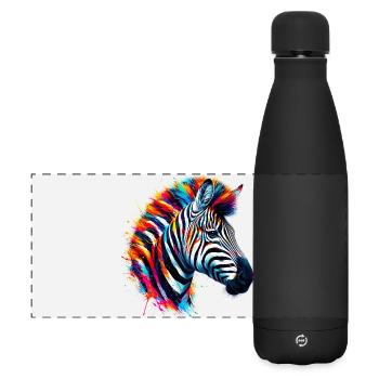 Zebra - Matte Panorama Isolierflasche 500 ml - Schwarz - Vorne