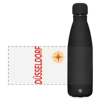 Düsseldorf - Matte Panorama Isolierflasche 500 ml - Schwarz - Vorne