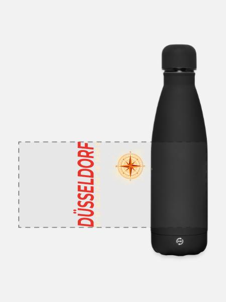 Düsseldorf - Matte Panorama Isolierflasche 500 ml - Schwarz