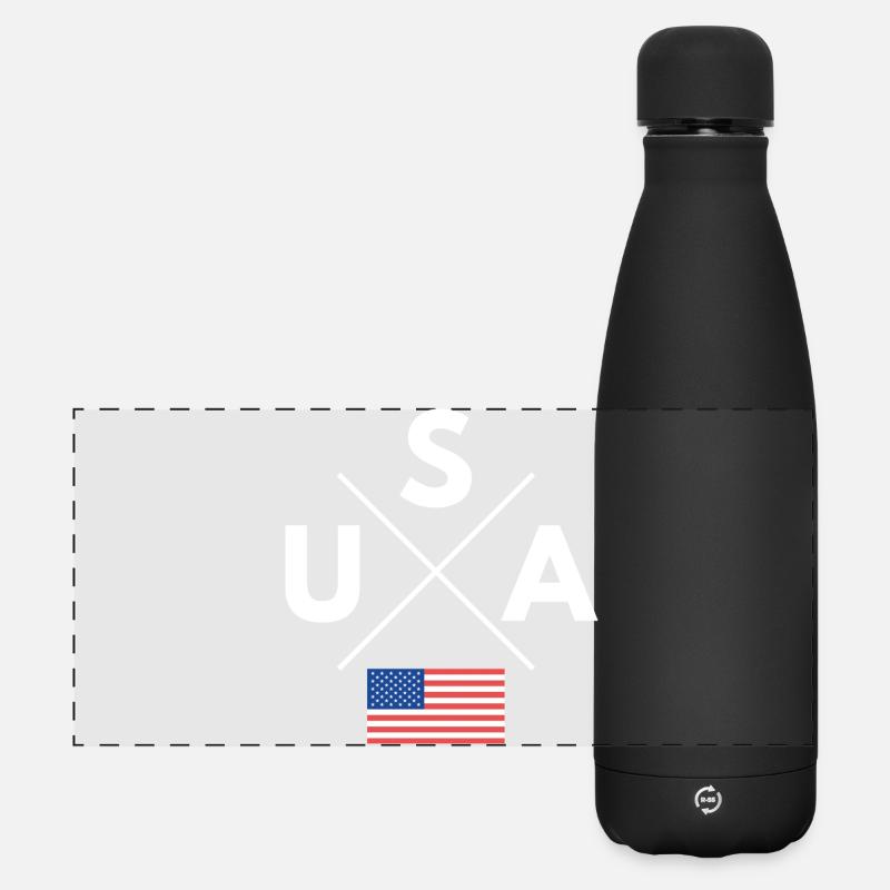 USA Cross Logo - Matte Panoramic Thermal Bottle 500 ml - black
