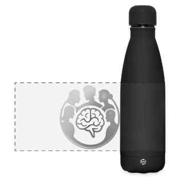 Cerveau dans le cercle des têtes - Gourde isotherme panoramique mate 500 ml - noir - Devant