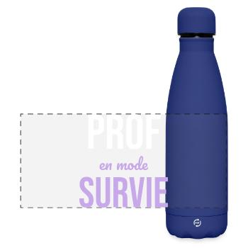 Prof en Survie — Humour Enseignant - Gourde isotherme panoramique mate 500 ml - bleu foncé  - Devant