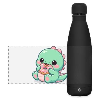 Donut Dino Sugar Joy - Matte Panoramic Thermal Bottle 500 ml - black - Front