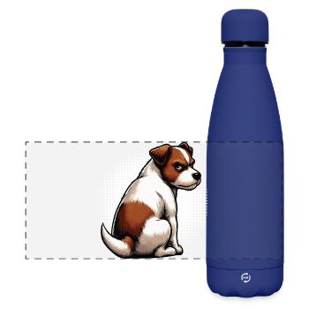 Jack Russel terrier Jack russel Besitzer Jacky - Matte Panorama Isolierflasche 500 ml - Dunkelblau  - Vorne