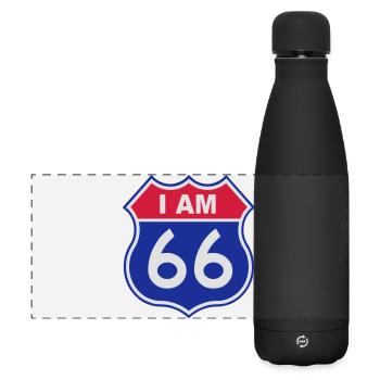 66 birthday - Matte Panorama Isolierflasche 500 ml - Schwarz - Vorne