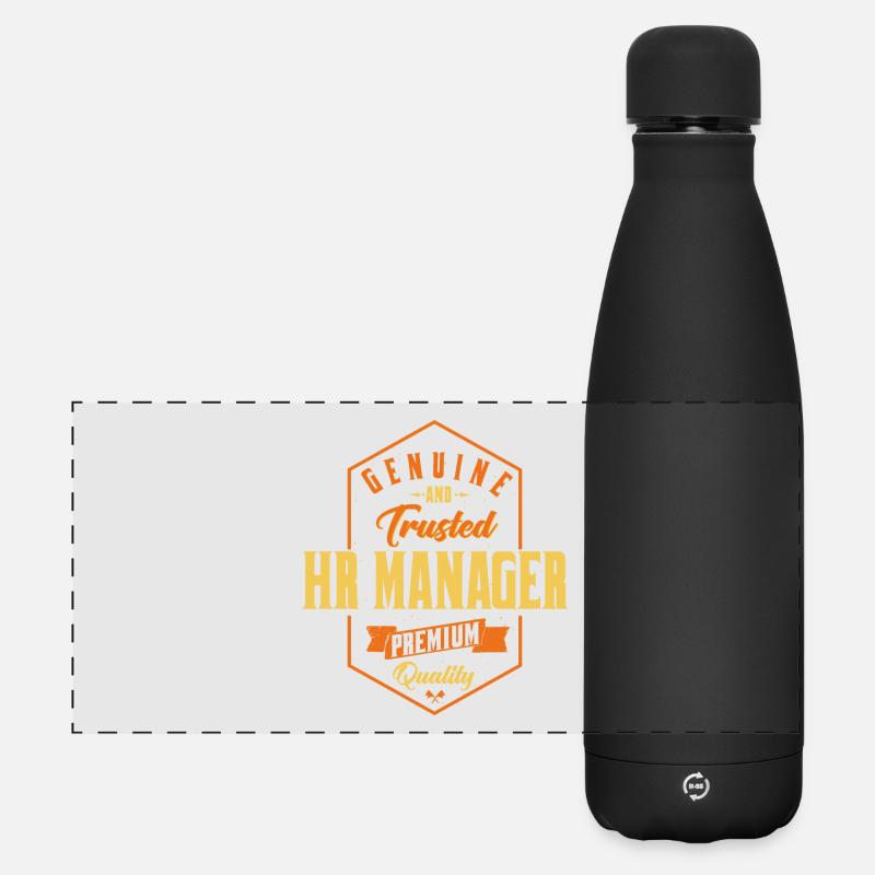 Genuine Trusted HR Manager Design - Matte Panorama Isolierflasche 500 ml - Schwarz
