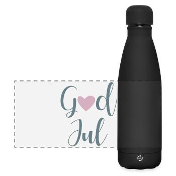 God Jul Herz Handschrift schwedisch Xmas - Matte Panorama Isolierflasche 500 ml - Schwarz - Vorne