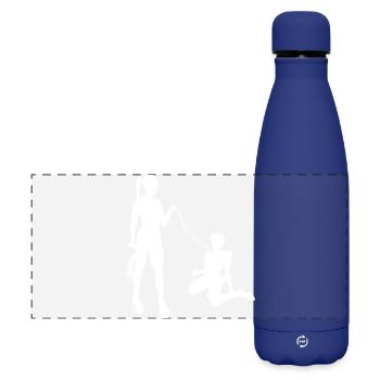 Domina mistress with SM slave - Matte Panoramic Thermal Bottle 500 ml - dark blue  - Front