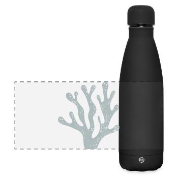 Azurblaue Korallen-Silhouette - Matte Panorama Isolierflasche 500 ml - Schwarz - Vorne