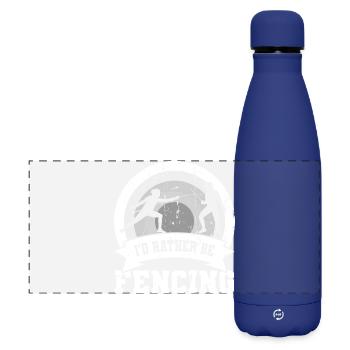 Ich würde lieber fechten - Matte Panorama Isolierflasche 500 ml - Dunkelblau  - Vorne