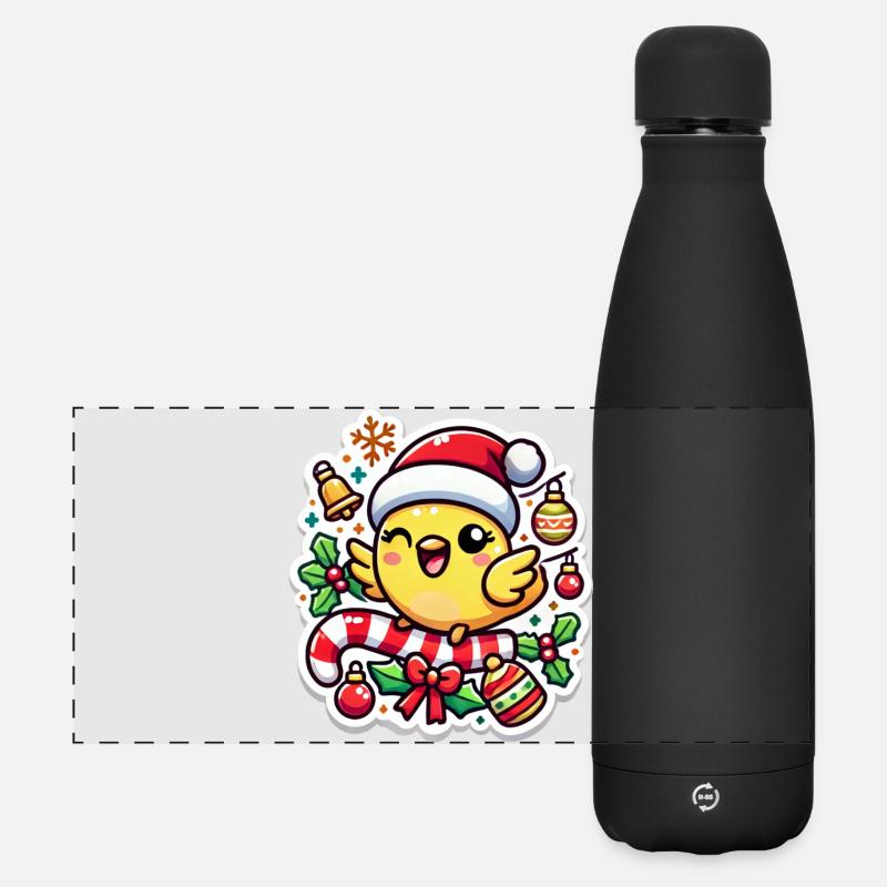 Puce de Canari de Noël - Gourde isotherme panoramique mate 500 ml - noir