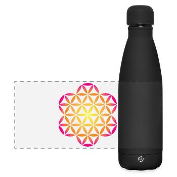 Flower of Life Farbverlauf Namaste om spirituell - Matte Panorama Isolierflasche 500 ml - Schwarz - Vorne