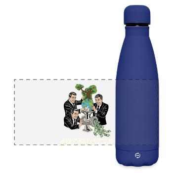 Humorous financial world - Matte Panoramic Thermal Bottle 500 ml - dark blue  - Front