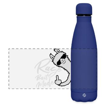 Rage Bait Llama Alpaca Sunglasses Middle Finger - Matte Panoramic Thermal Bottle 500 ml - dark blue  - Front