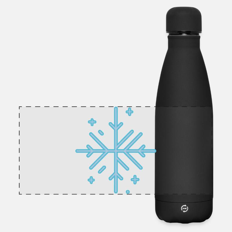 SNOWFLAKE - Matte Panoramic Thermal Bottle 500 ml - black