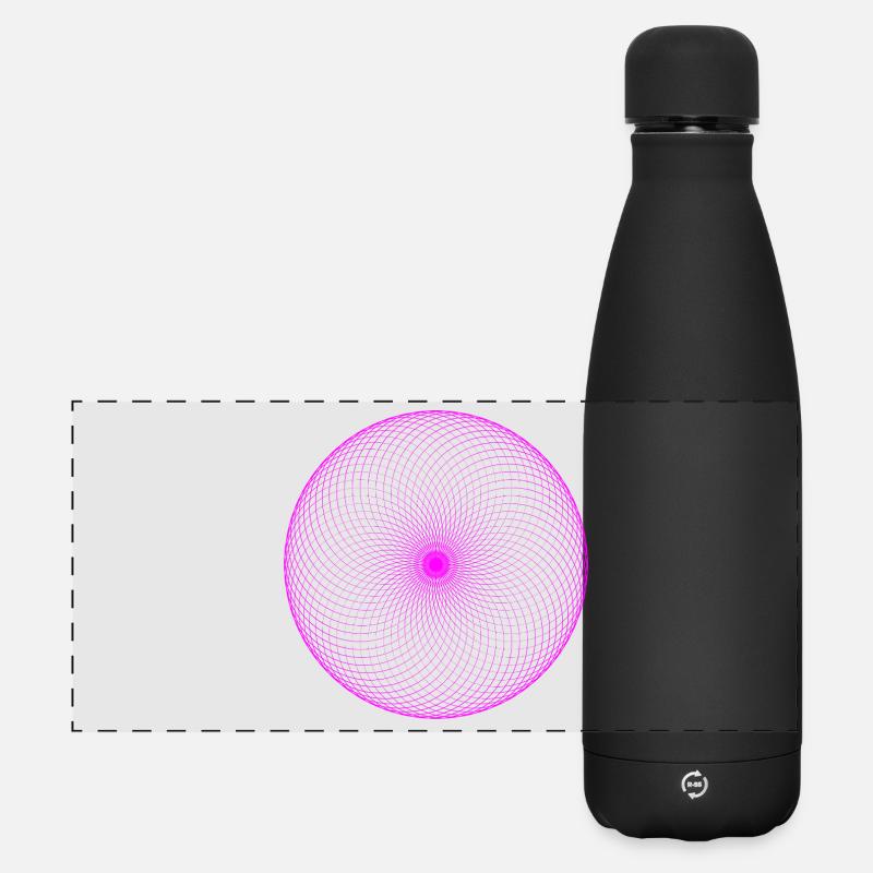 NeonSpirale Torus - Matte Panorama Isolierflasche 500 ml - Schwarz