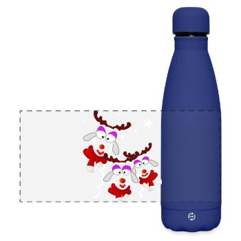 Reindeer Ladies Noël - Gourde isotherme panoramique mate 500 ml - bleu foncé  - Devant