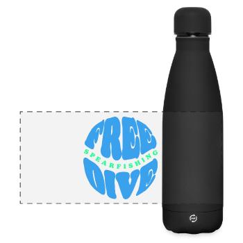 Freedive and Spearfishing Typography - Matte Panoramic Thermal Bottle 500 ml - black - Front