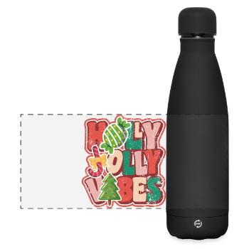 Jolly Holiday Bubbles Christmas - Matte Panoramic Thermal Bottle 500 ml - black - Front