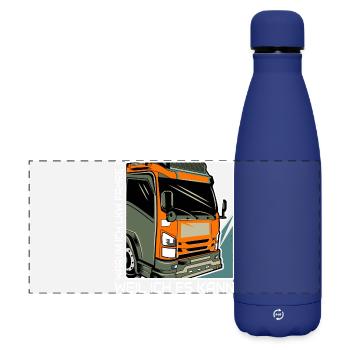 Kraftpaket Lastwagen Illustration Truckerfahrer - Matte Panorama Isolierflasche 500 ml - Dunkelblau  - Vorne