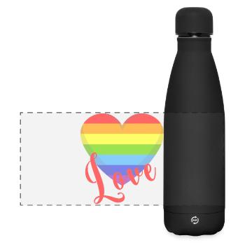 T-shirt amour gay LGBT coeur lgbtqia + idée cadeau - Gourde isotherme panoramique mate 500 ml - noir - Devant