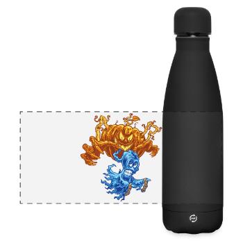 🎃Spukhafter Kürbis-Geisterjäger 👻 - Matte Panorama Isolierflasche 500 ml - Schwarz - Vorne