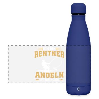La pêche à la retraite, c’est mon métier - Gourde isotherme panoramique mate 500 ml - bleu foncé  - Devant
