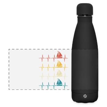 Segelboot Heartbeat Segelboot - Matte Panorama Isolierflasche 500 ml - Schwarz - Vorne