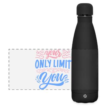Your only limit is you – Motivational Design - Matte Panoramic Thermal Bottle 500 ml - black - Front