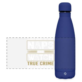True Crime Krimi - Matte Panoramic Thermal Bottle 500 ml - dark blue  - Front