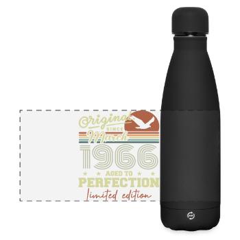 Birthday March 1966 - Matte Panoramic Thermal Bottle 500 ml - black - Front
