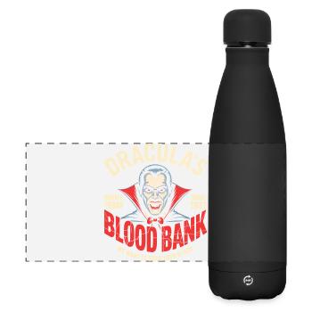 Dracula Blood Bank Vampir Humor - Matte Panorama Isolierflasche 500 ml - Schwarz - Vorne